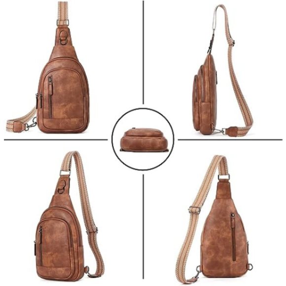 CLUCI Women Large Sling Leather Crossbody Backpack